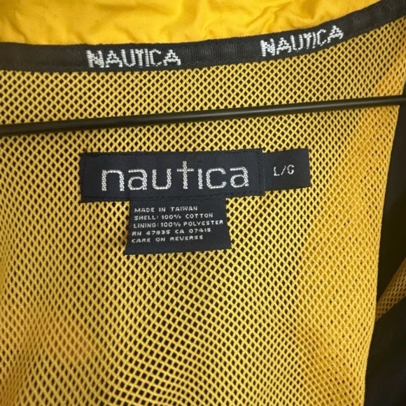 Vintage Nautica Windbreaker Jacket Navy Blue and Yellow - Size L - Picture 4 of 5